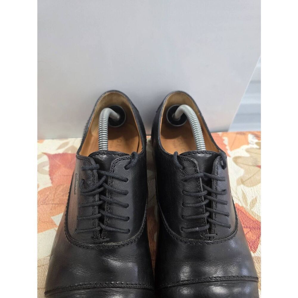 Gucci Leather Cap Toe Oxford Dress Shoes Men's Size 8.5 Black - Picture 4 of 8